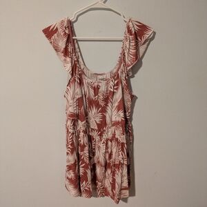 Torrid Pink & White Super Soft Square Neck Cinched Waist Babydoll Tank Size 2X